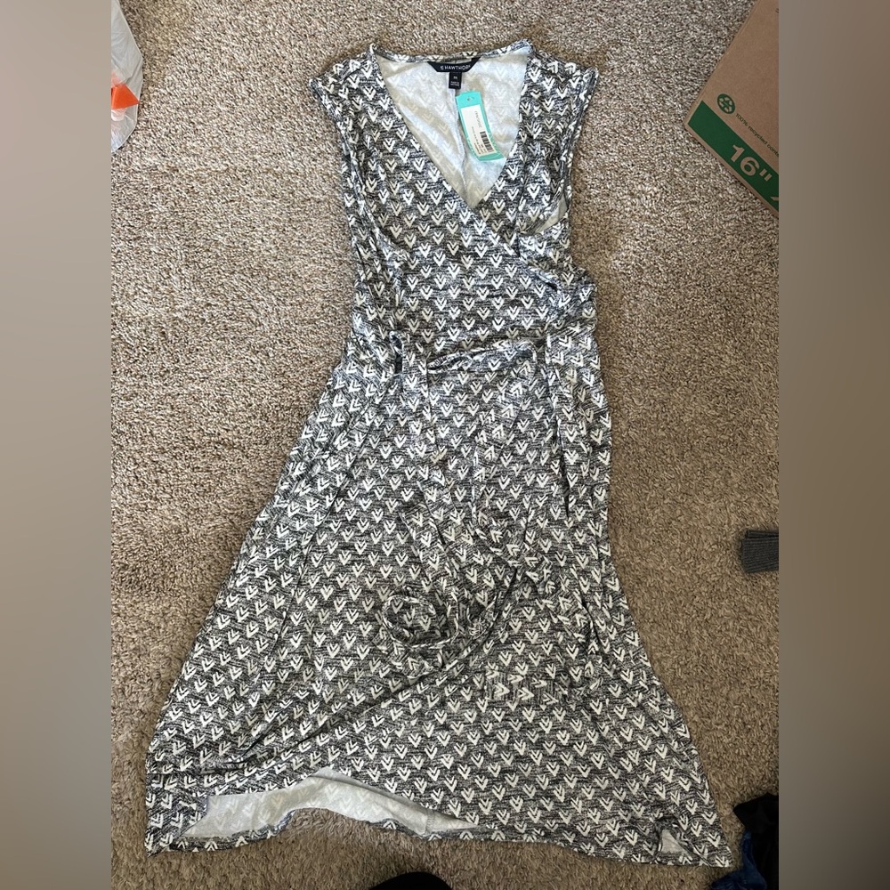 41 Hawthorn Black and White Patterned Midi Dress